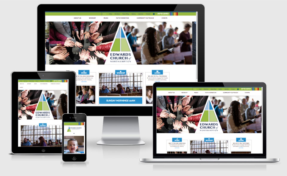 Responsive Layouts of the Edwards Church of Northampton website
